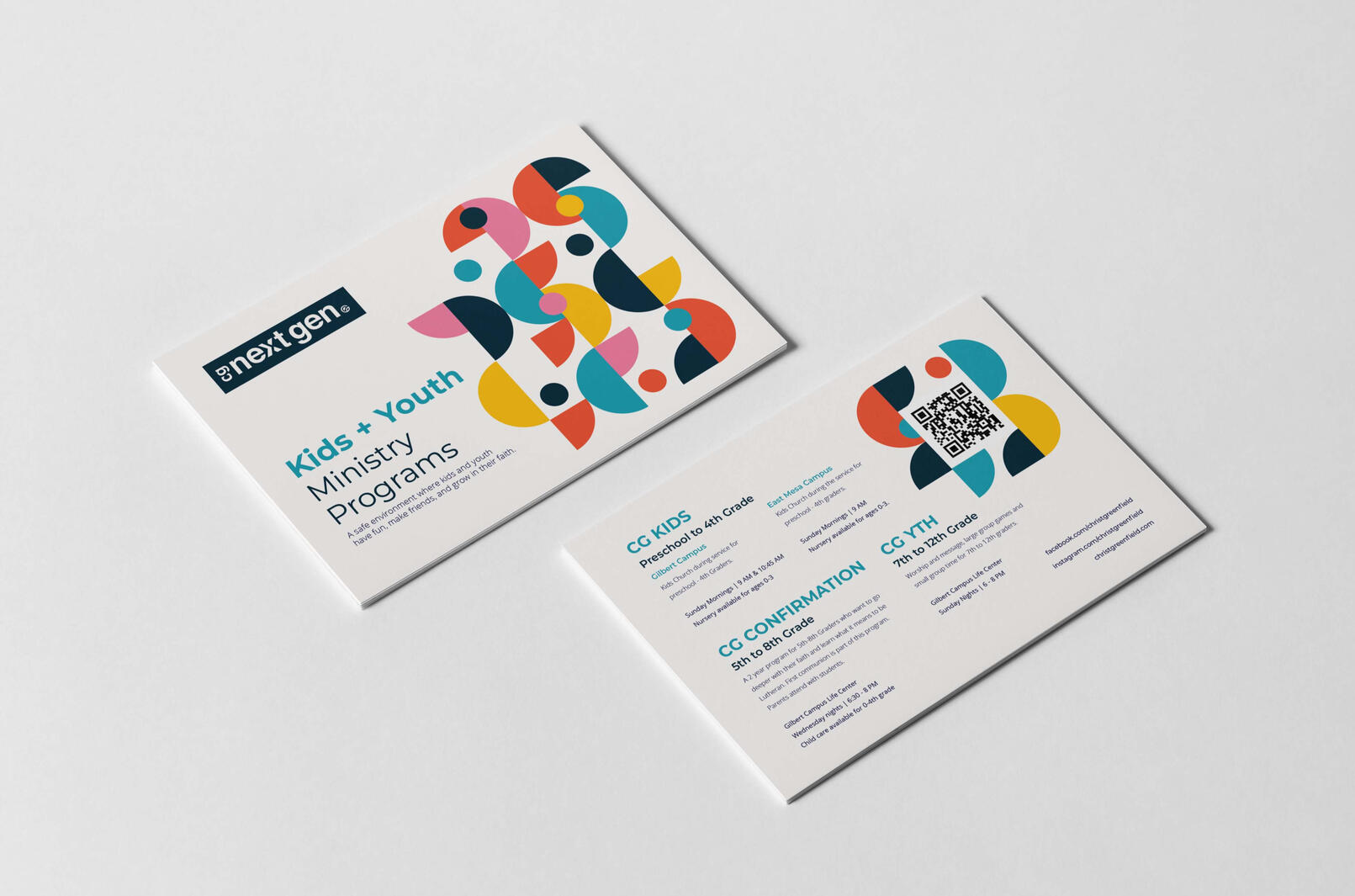 Print campaign design for youth ministry outreach, event promotion, and family engagement.