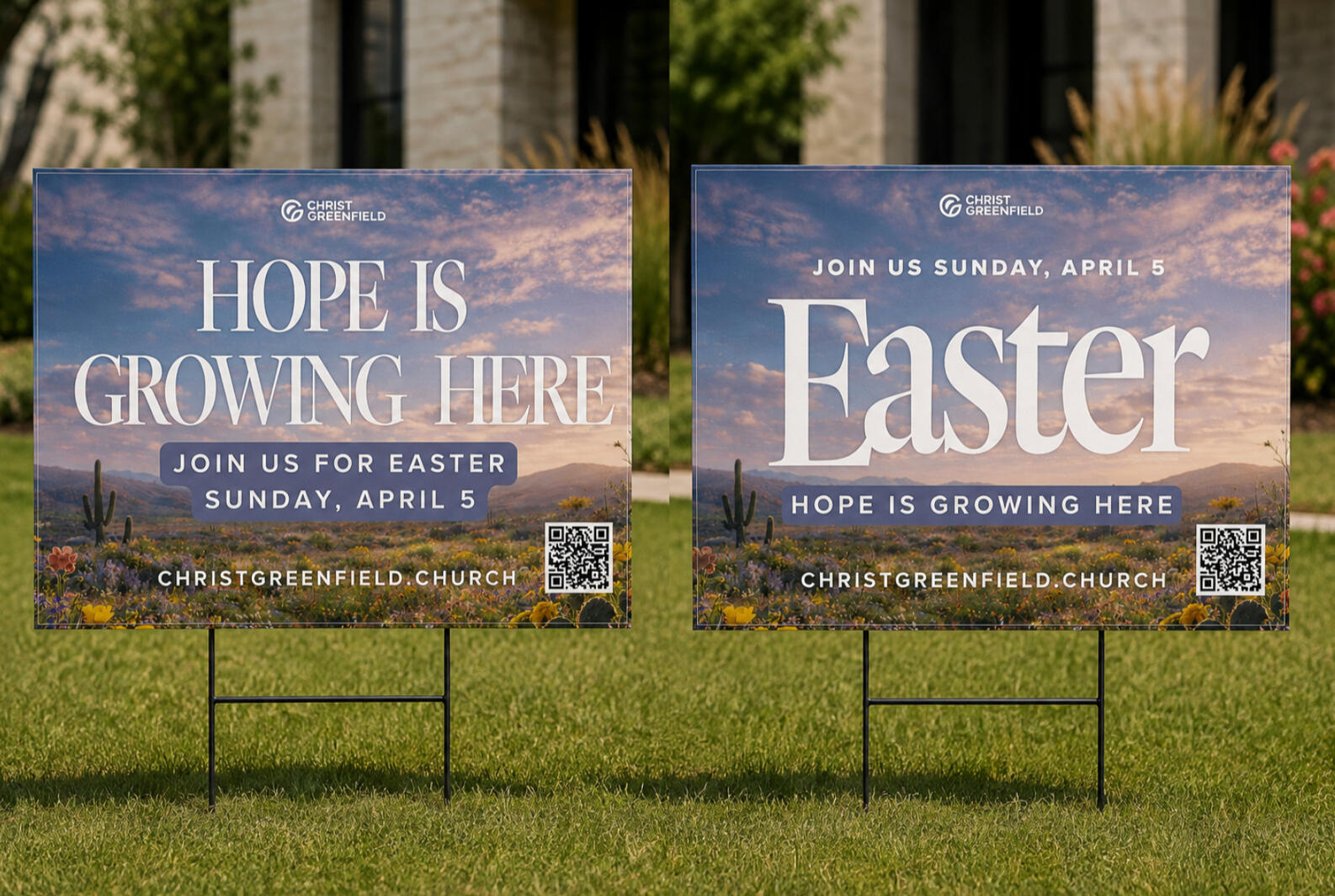 On-campus and community signage extending the campaign into physical spaces.